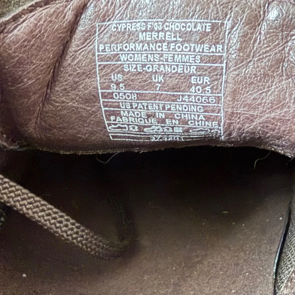Merrell Cypress F08 Chocolate Leather Walking Shoes Womens 9.5 Brown J44066 B+